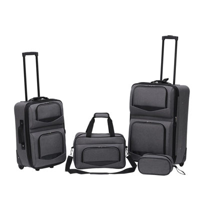 PREMIUMBAG<sup>&reg;</sup> 4 Piece Luggage Set - Includes 20" Expandable Carry-On (Dims: 20" x 13 ½ " x 7 ½"- 9" ), 25" Expandable Vertical Pullman (Dims: 25" x 15 ½ " x 9" –10 ½ "), Shoulder Tote (Dims: 14" x 10" x 5"), Toilet Kit (Dims: 14" x 10" x 5").